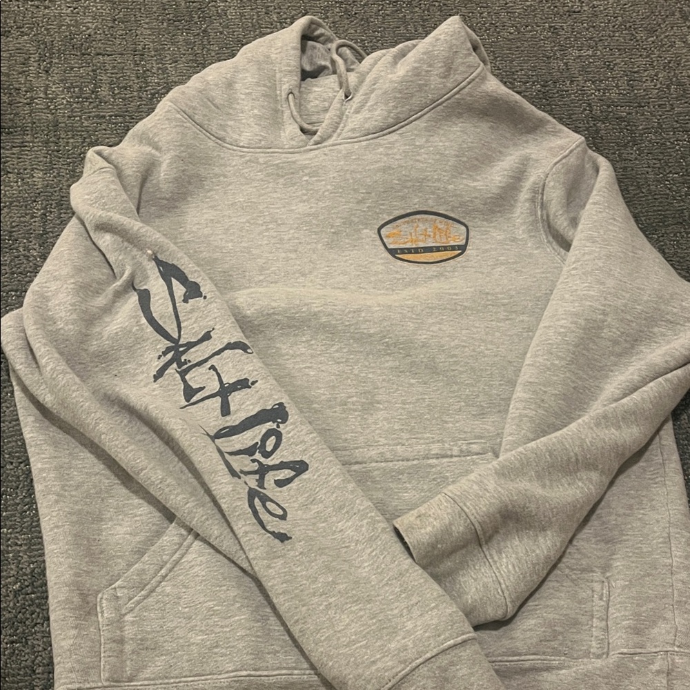 Salt Life Gray Hoodie with Embroidered Logo
